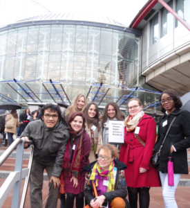 Group of students outside the European Court of Human Rights