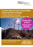 poster for The Interamerican Court of Human Rights (lecture by Cecilia Medina Quiroga)