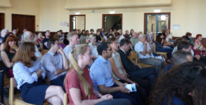 audience at Morten Kjaerums lecture
