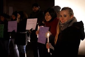 Protesters and Students at the Silent Vigil for the Victims of the Rohyngia crisis, organized by Rights Effect