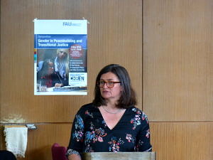Dr. Gina Heathcote speaks at the Symposium on Gender and Peacebuilding and Transitional Justice