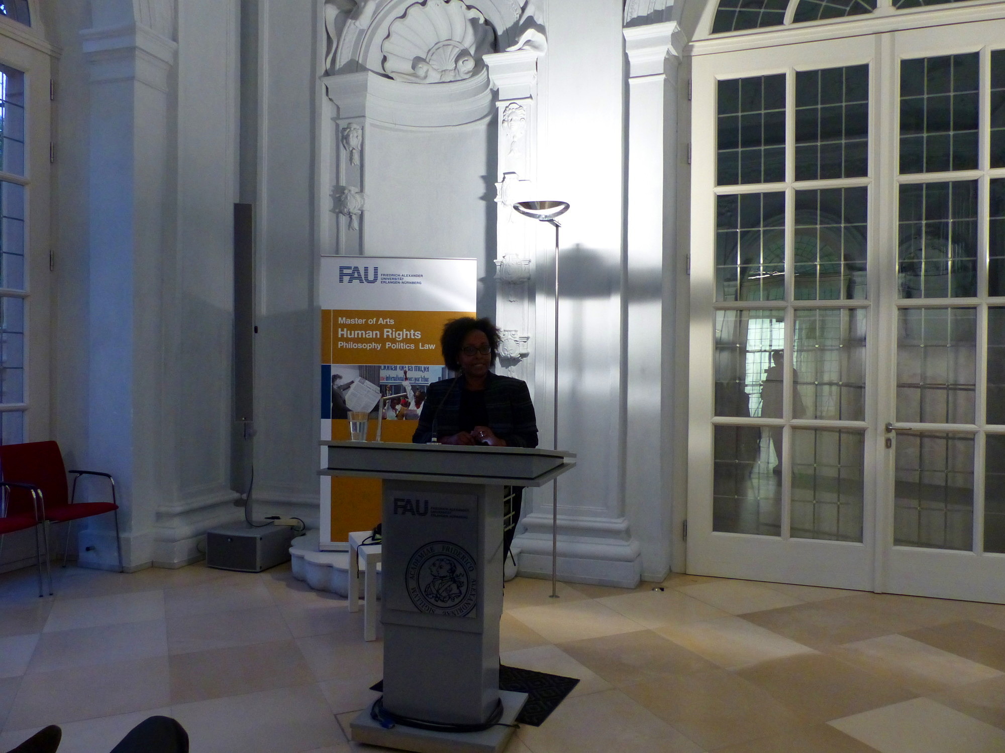 Picture of Human Rights Activist Betty Murungi speaking at the Opening of the Human Rights Master