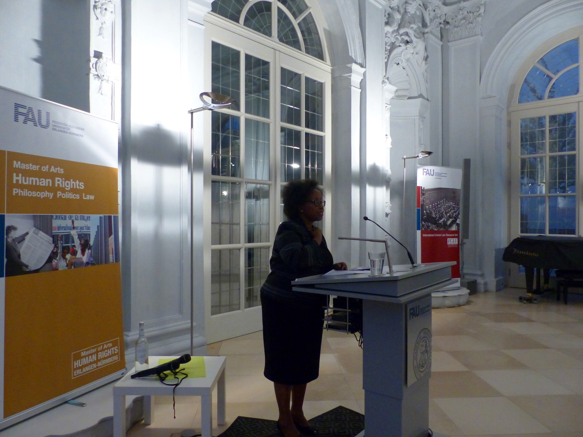 Picture of Human Rights Activist Betty Murungi speaking at the Opening of the Human Rights Master