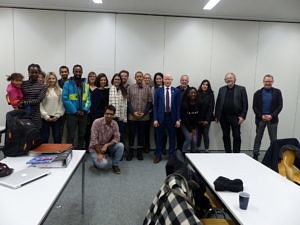 Group picture of the M.A. Human Rights Class, Dr. Possi, Prof. Bielefeldt and PD Krennerich