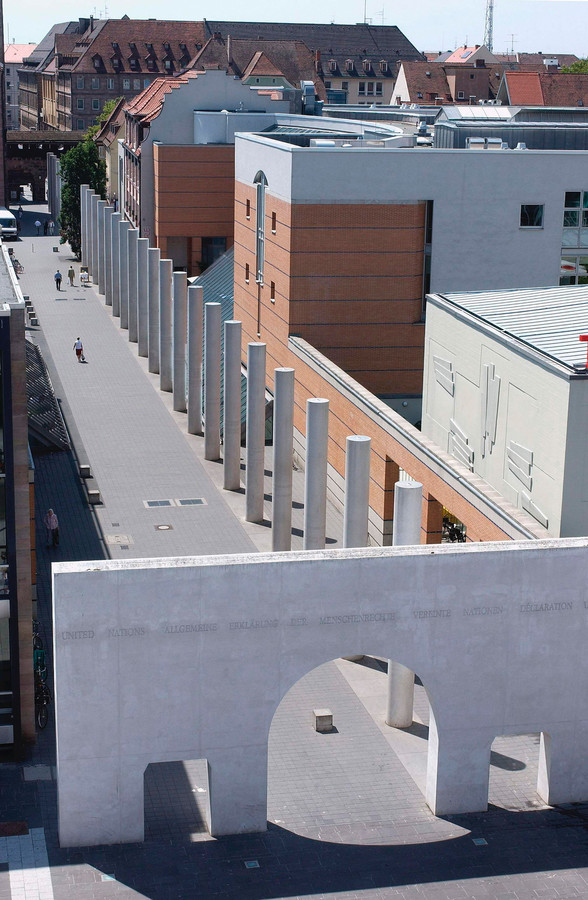 aerial view of the Way of Human Rights in Nuremberg