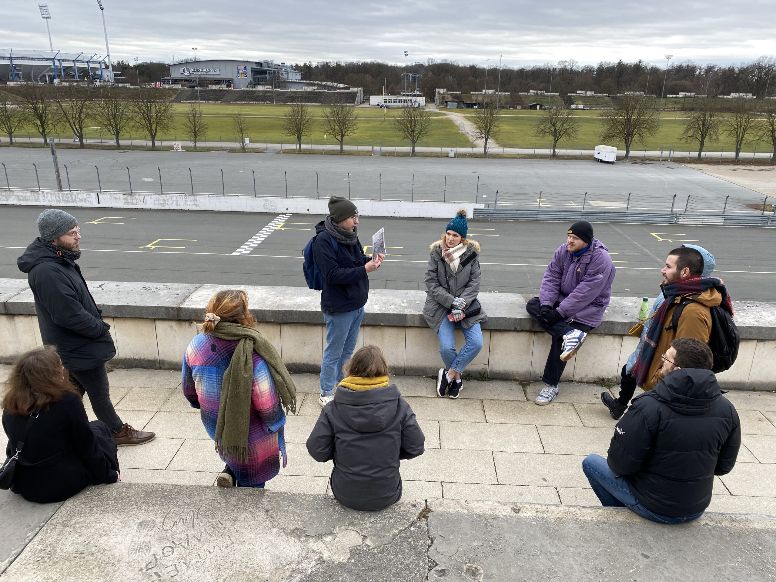 Picture of students at Former Nazi Rally grounds Tour.
